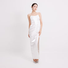 Load image into Gallery viewer, Riva Satin Strap Pleated Gown

