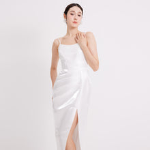 Load image into Gallery viewer, Riva Satin Strap Pleated Gown
