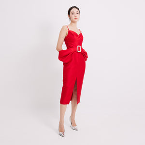 Vivien Ribbon Strap Midi Dress