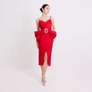 Vivien Ribbon Strap Midi Dress
