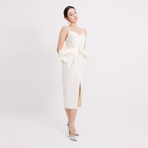 Vivien Ribbon Strap Midi Dress