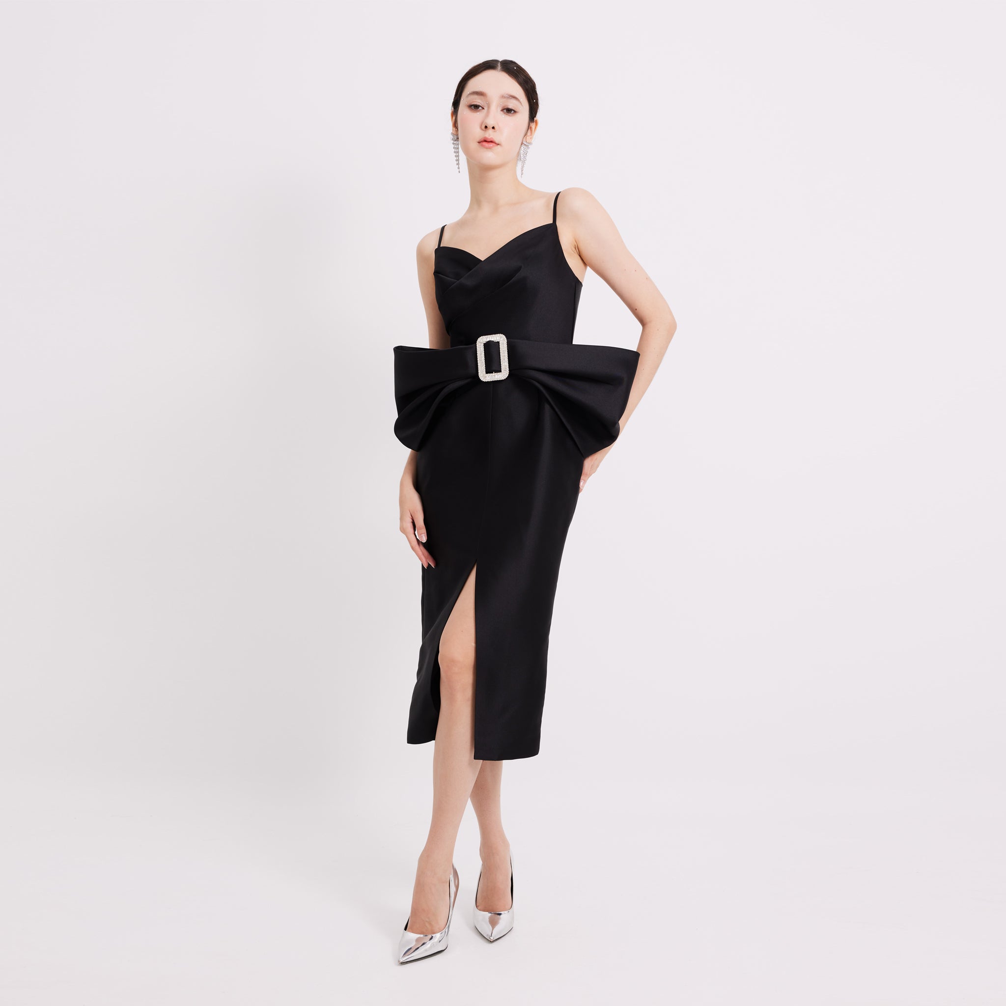 vivien midi dress Vivien Ribbon Strap Midi Dress – Maglifestyle