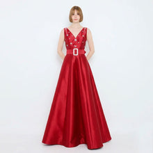 Load image into Gallery viewer, Diamante V-Neck Gown
