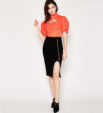 Load image into Gallery viewer, Piping Pencil Skirt
