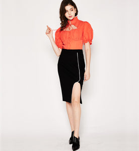 Piping Pencil Skirt