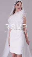 Load and play video in Gallery viewer, One-Shoulder Feather Dress
