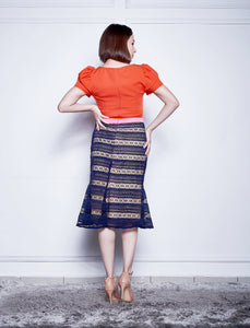Block Color Lace Dress