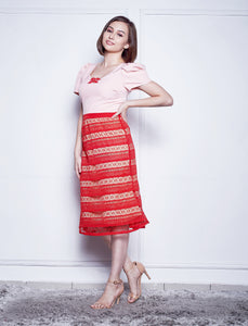 Block Color Lace Dress