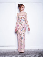 Load image into Gallery viewer, Long Embroidered Beaded Qipao
