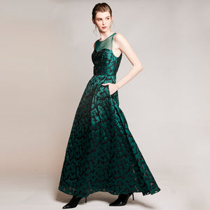 LITZY JACQUARD SLEEVELESS GOWN