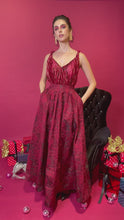 Load and play video in Gallery viewer, Odessa Brocade Suede Bareback Gown
