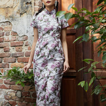 Load image into Gallery viewer, Pansy Brocade Long Qipao Dress
