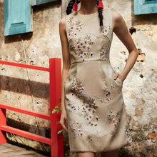 Load image into Gallery viewer, Caleste Jacquard Beaded Dress
