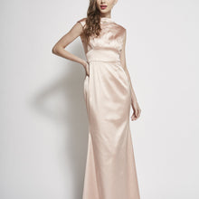 Load image into Gallery viewer, Brenda Necklace Beaded Satin Gown
