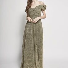Load image into Gallery viewer, Una off Shoulder Pleated Gown
