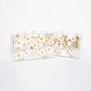 Floral Transparent Box Clutch Bag