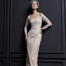 Load image into Gallery viewer, Renee Off shoulder Long Sleeve Lace Gown
