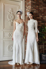 Load image into Gallery viewer, Jeslyn Trumpet Sleeve Beaded Lace Dress
