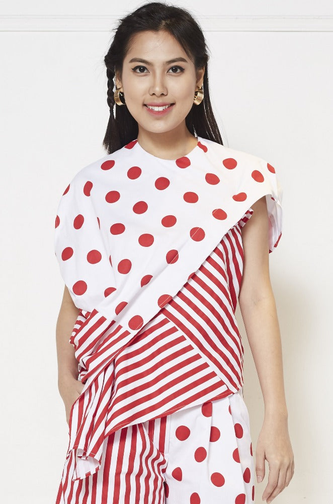 Stripe Polka Top