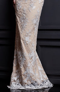 Renee Off shoulder Long Sleeve Lace Gown